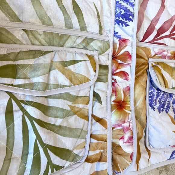 7 for All Mankind Floral Print Crop Quilted Bomber Jacket 100% Cotton Size L - Picture 3 of 5